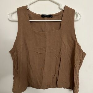 Women's Brown Sleeveless Top